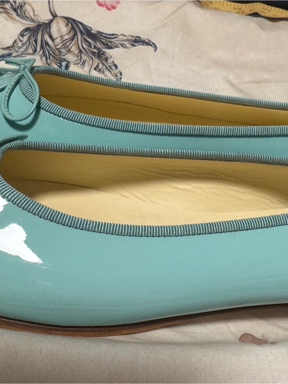 Chanel Turquoise Patent Leather Ballet Flats - Picture 12 of 13